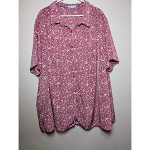 Only Necessities Shirt Womens Size 34 Button Up‎ Pink Short Sleeve